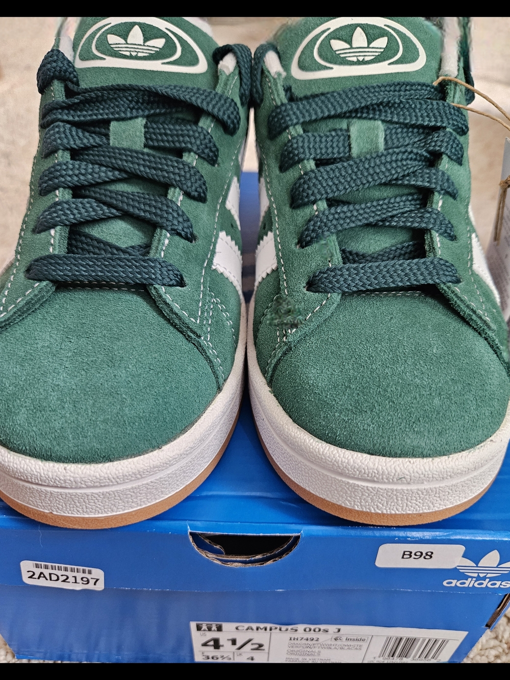 Adidas Campus Suede Sneakers in Green & White